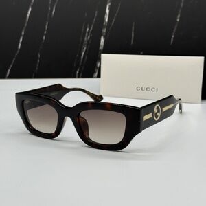 NEW GG1558SK 002 HAVANA BROWN SQUARE WOMEN GUCCI SUNGLASSES